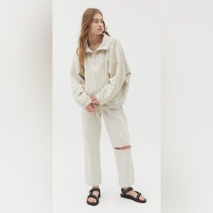 Urban Outfitters BDG Iris Corduroy Oversized Bomber Jacket in Tapioca Size XS